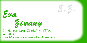 eva zimany business card